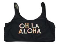 Čierna plavková lambáda s nápisom