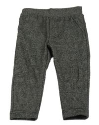 Tmavošedo-čierne kockované teplákové nohavice Zeeman