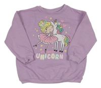 Lila mikina s dívkou a jednorožcom Infinity Kids