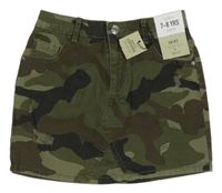 Nové - Army rifľová sukňa s vyšúchaním Denim Co.