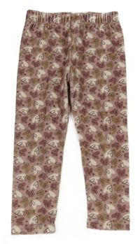 Starorůžové plyšové legíny se srdíčky Mayoral