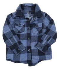 Modro-tmavomodrá kostkovaná košile F&F