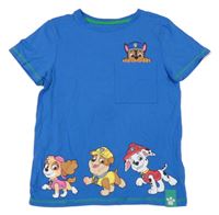 Modré tričko s Paw Patrol a kapsou Nickelodeon