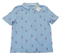 Nové - Světlemodré polo tričko s humry Primark