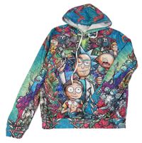 Barevná mikina s Rick&Morty a kapucí