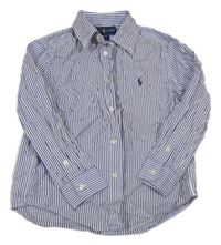 Bílo-tmavomodrá pruhovaná košile Ralph Lauren