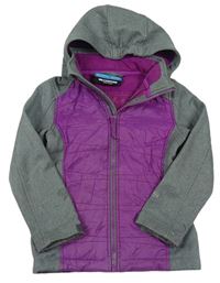 Sivo-fialová šusťákovo/softshellová bunda s kapucňou Trespass