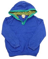 Modrý ľahký sveter s kapucňou