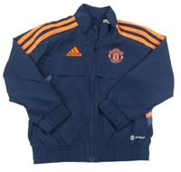 Tmavomodro-oranžová šusťáková funkční sportovní bunda - Manchester United zn. Adidas