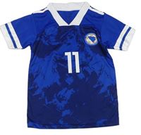 Modro-černo-bílý sportovní dres s číslom