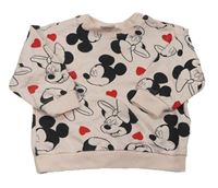 Svetloružová vzorovaná mikina s Minnie