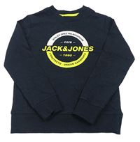 Tmavomodrá mikina s logom Jack & Jones