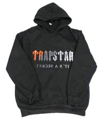 Černá mikina s nápisem a kapucí Trapstar