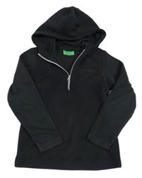 Čierna fleecová funkčná mikina s logom a kapucňou Mountain Warehouse