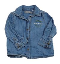 Modrá riflová košile s výšivkou Primark