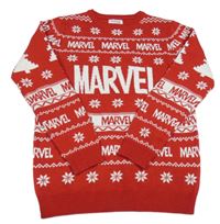 Červeno-biely vzorovaný sveter s Marvel Marvel