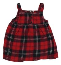 Červeno-tmavomodré kostkované šaty Peacocks