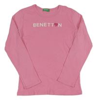 Růžové triko s logem Benetton