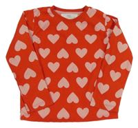 Červené pyžamové triko se srdíčky F&F