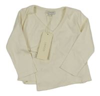 Nové - smetanové žebrované zavinovací triko 