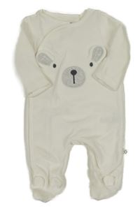 Bílý sametový overal s medvědem F&F