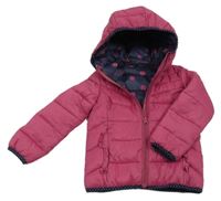 Růžová šusťáková prošívaná zateplená bunda s kapucí Impidimpi