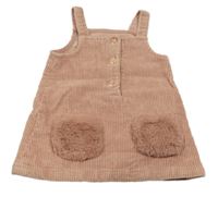 Staroružové menšestrové šaty s chlpatými vreckami George