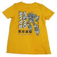 Pomerančové tričko s robotem Primark