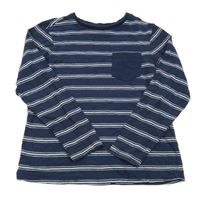 Tmavomodré pruhované triko s kapsičkou George