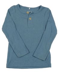 Modré žebrované triko Name it