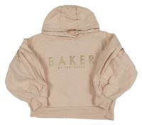 Světlerůžová mikina s balónovými rukávy a kapucí Baker