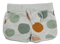 Sivo-kaki-oranžové bodkovaná é kraťasy
