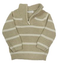 Béžovo-biely pruhovaný sveter Primark