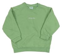 Zelená mikina s nápisom Zara