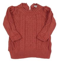 Staroružové vzorované svetrové šaty