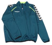 Petrolejová sportovní mikina s logem Hummel 