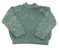 Zeleno-bielo-modrý melírovaný sveter Mothercare