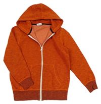 Oranžová melírovaná prepínaci mikina s kapucňou Yigga