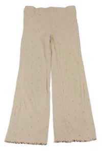 Svetloružové kvetované rebrované legíny H&M