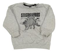 Svetlosivá melírovaná mikina s dinem F&F