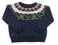 Tmavomodrý bodkovaná ý sveter s diny Nutmeg