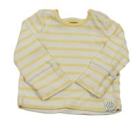 Bielo-žlté rebrované pruhované tričko George