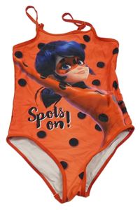 Červeno-černé puntíkaté jednodílné plavky - Kouzelná Beruška 