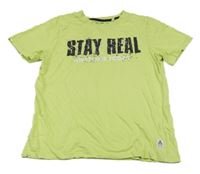 Svetlozelené tričko s nápisom C&A