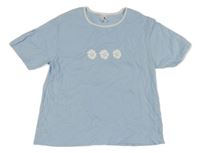 Svetlomodré tričko s kvetmi C&A