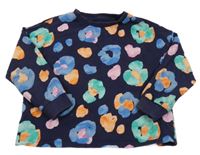 Tmavomodro-farebná mikina s leopardím vzorom Next