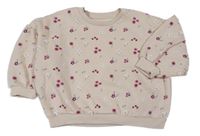 Béžová kvetovaná oversize mikina Matalan