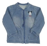 Světlemodrá riflová podšitá propínací bunda s Mickeym George
