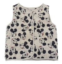 Béžová šušťáková zateplená vesta s Mickeym Primark