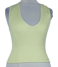 Dámsky žltý rebrovaný elastický crop top Primark
